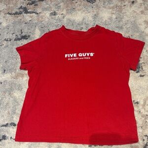 Kids Red Five Guys T-Shirt size Sm